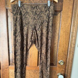 Lysse Brown & Black Animal Print Leggings Size 1X